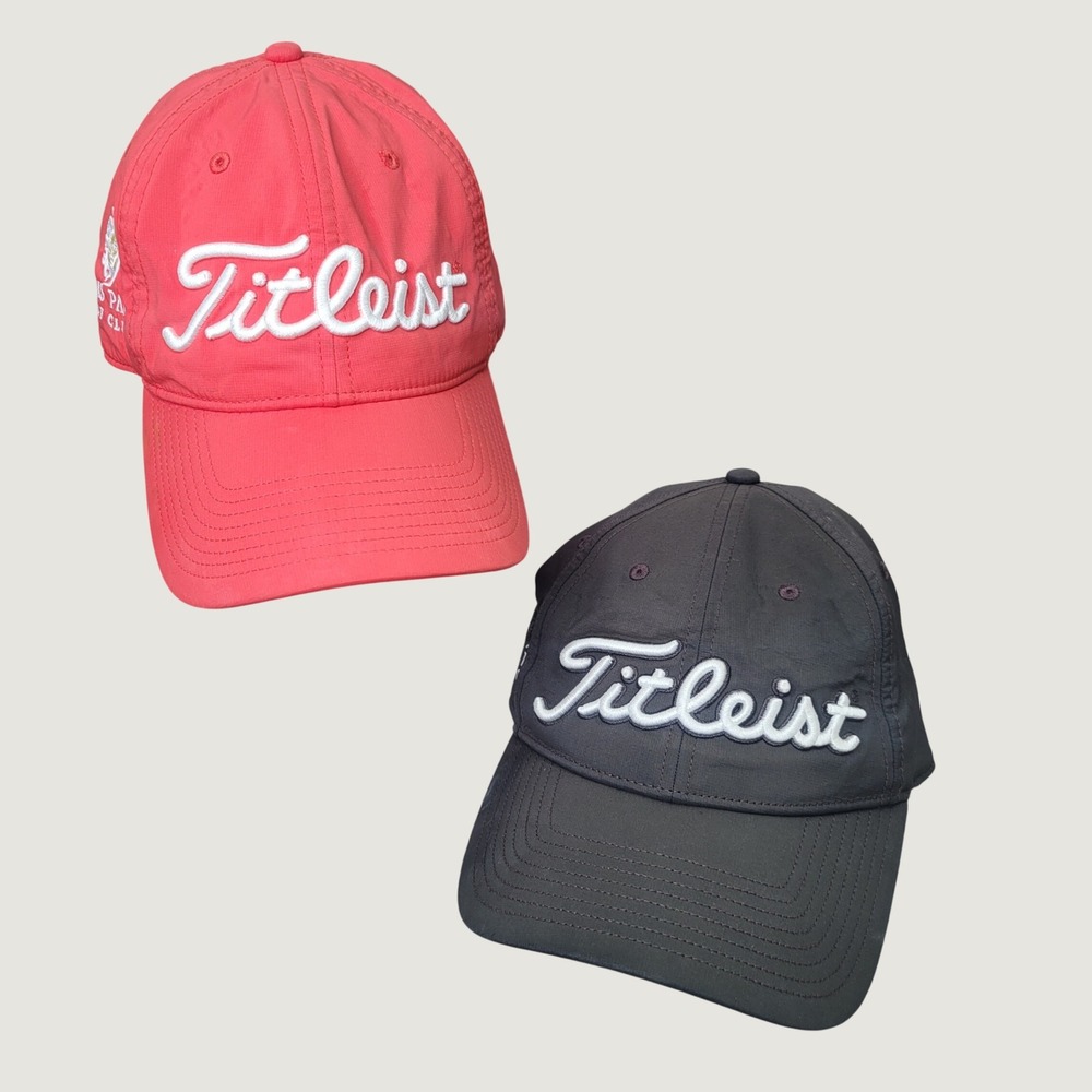Titleist Talis Park Golf Club Adjustable Performance Hat Coral Red Strapback Cap